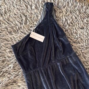 Baltic Born Midnight Velvet One-Shoulder Dress